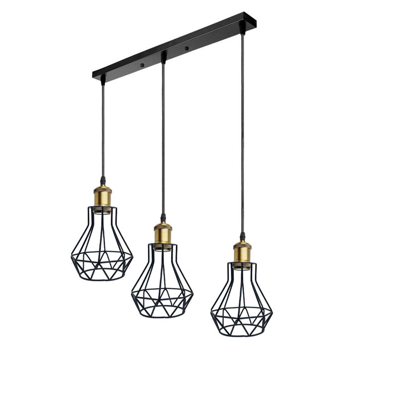 Amaryl 3 - Light Black Caged Pendant