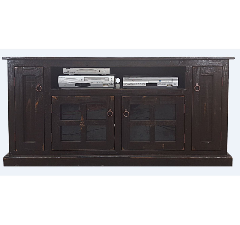 Ryne Unfinished TV Stand for TVs up to 78", Rustic Red