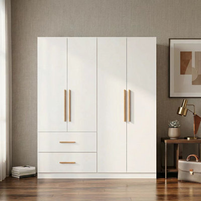 Armoire 63 po en bois blanc avec 2 tiroirs