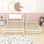 Lit plateforme double avec lit gigogne simple réglable et tête de lit-594730743