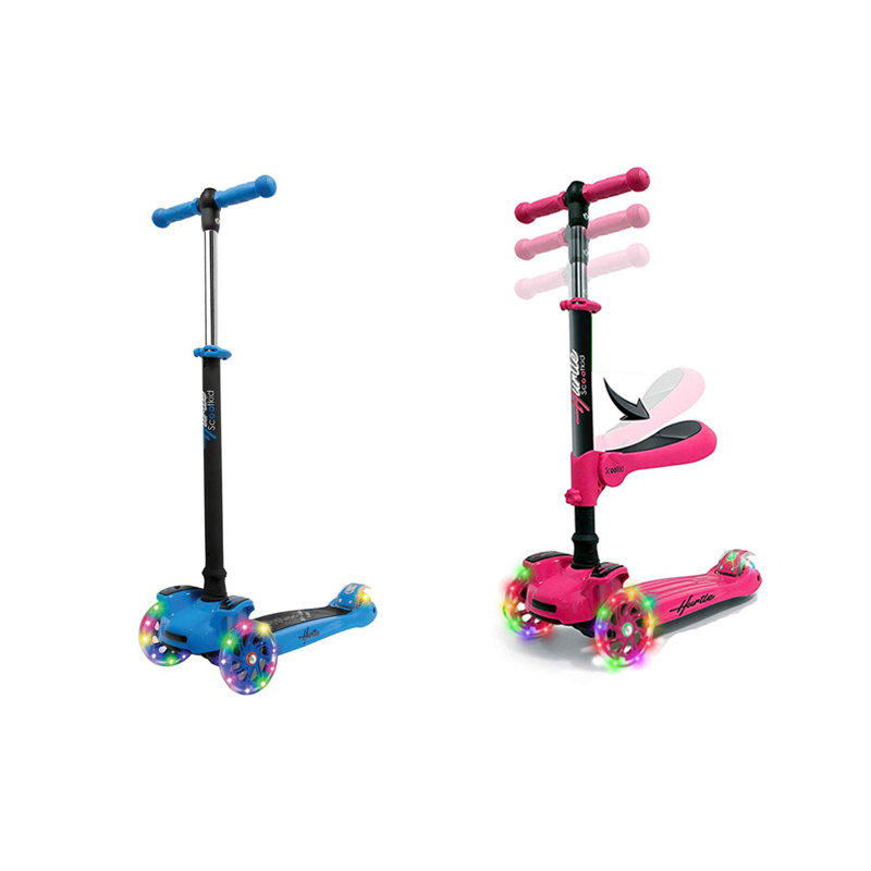 Trottinette à 3 roues Hurtle Scootkid, bleu et rose (paquet de 2)