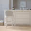 Tabouret de bar de 31 po avec dossier rembourré, siège pivotant, blanc et gris, installation rapide à 180 degrés, profondeur de 23,11 po, largeur de 23,11 po, structure pivotante à hauteur de 43,67 po et cadre blanc, confortable, poids de 45,99 lb