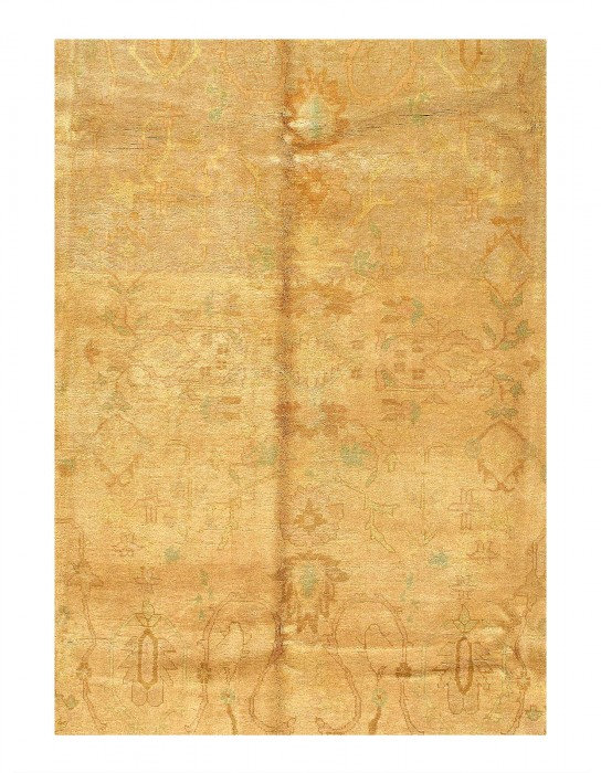 Tapis ivoire en laine de conception unique 12 pi 11 po x 8 pi 11 po Deshiya