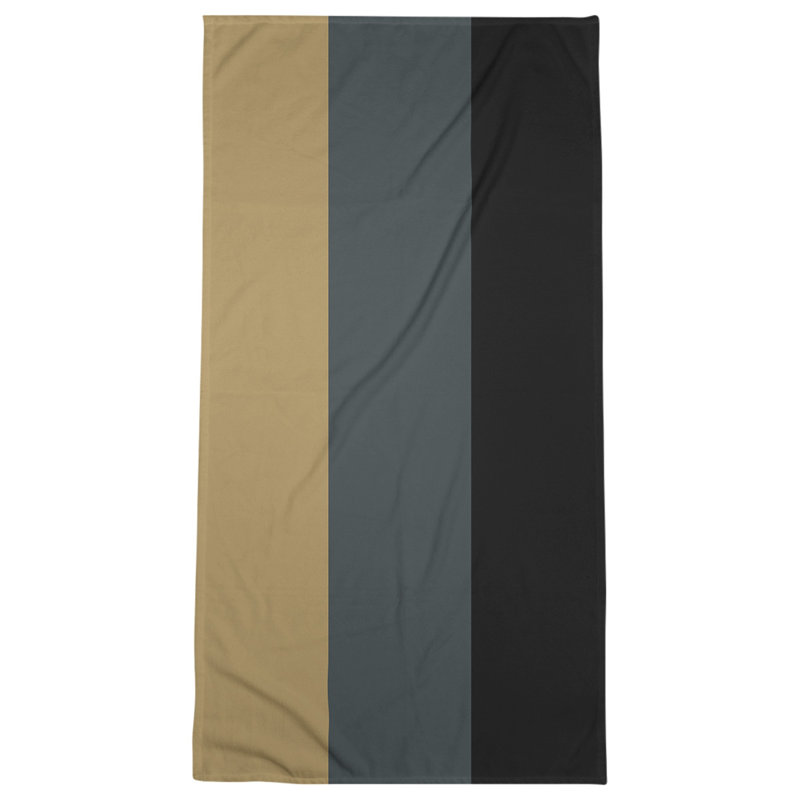 Lightweight Bath Towel, Gold/Steel Gray/Black, Poly/Cotton