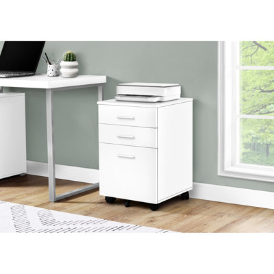 Classeur, mobile à roulettes, tiroirs de rangement, support pour imprimante, bureau, stratifié de travail, contemporain, moderne