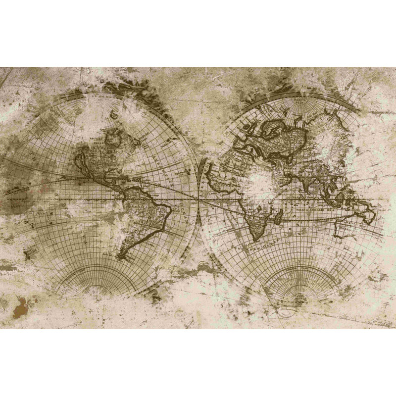 " Distressed World ", 8" H x 12" W