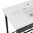 Deervalley 28"W x 34.5"H Freestanding Laundry Sink with Integrated Washboard and Black Metal Frame