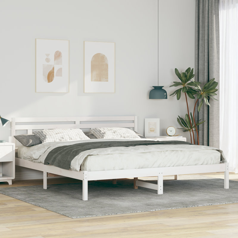 Solid Wood Bed Frame, Super King (6'), White