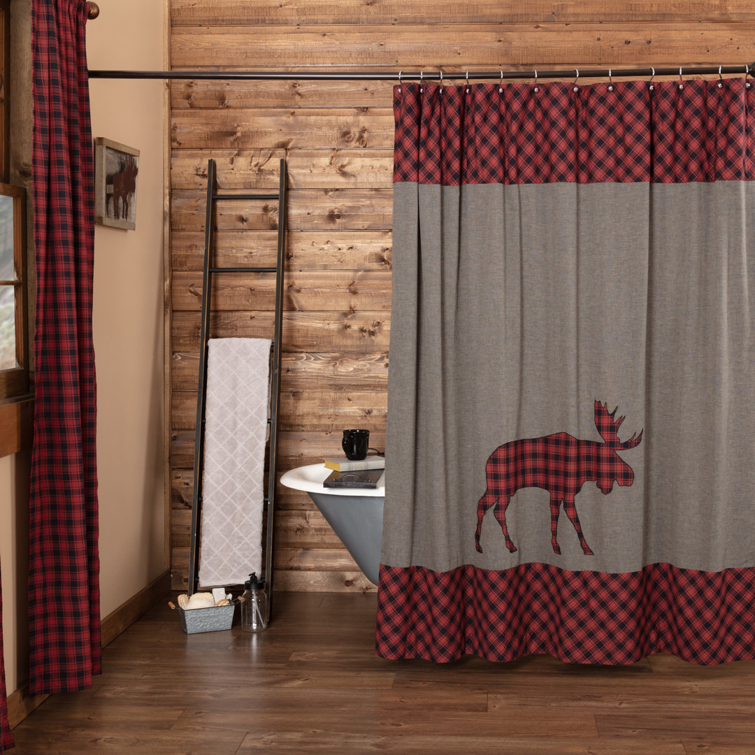 Dorval Cotton Plaid Shower Curtain Loon Peak®