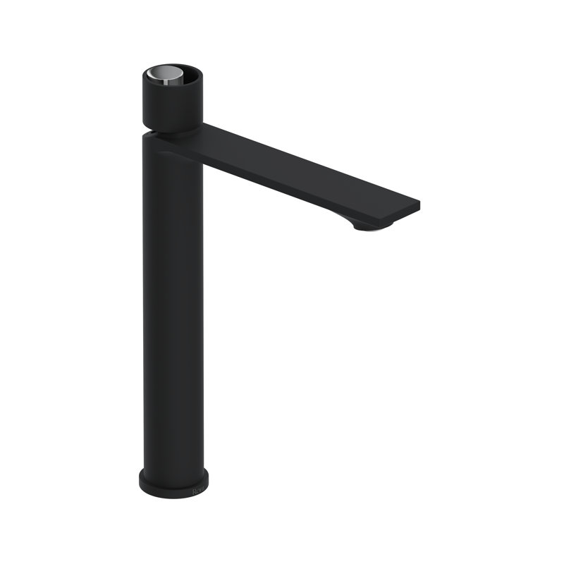 Eclissi Single Handle Tall Lavatory Faucet, Matte Black/Polished Chrome