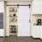 Modern K Shape Primed  Sliding Barn Door with Installation Hardware Kit-102619193