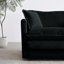 2 chaises avec accoudoirs et 2 en chenille noire, coussinées, 4 coussins en chenille avec coussins, respirant