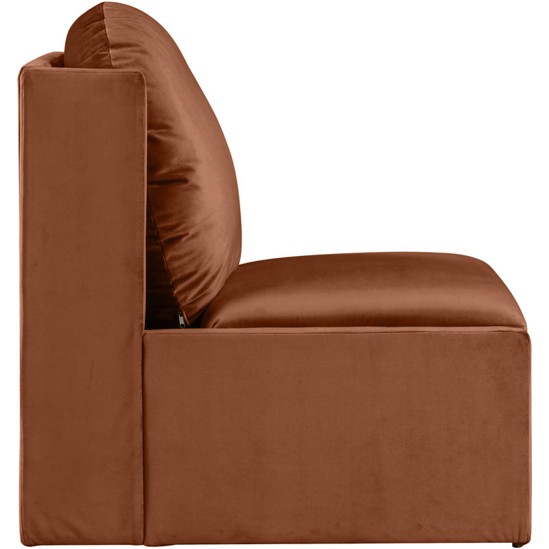 Fauteuil d'appoint en velours Castner, Velours cognac