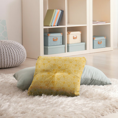 Coussin de sol classique à motif de cercles et de vagues