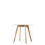 Hermione Round Glass Top Solid Wood Base Dining Table