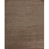 Modern Tibet Hand Knotted Striped Area Rug in Brown