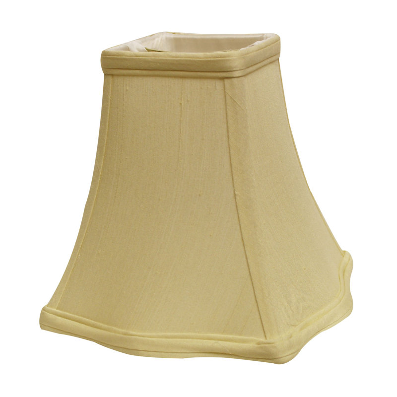 Abat-jour carré 16 "Premium Monay Shantung, Blanc antique, 13" H x 18" W x 18" D