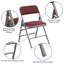 Curved Triple Braced & Double Hinged Upholstered Metal Folding Chair-812580638