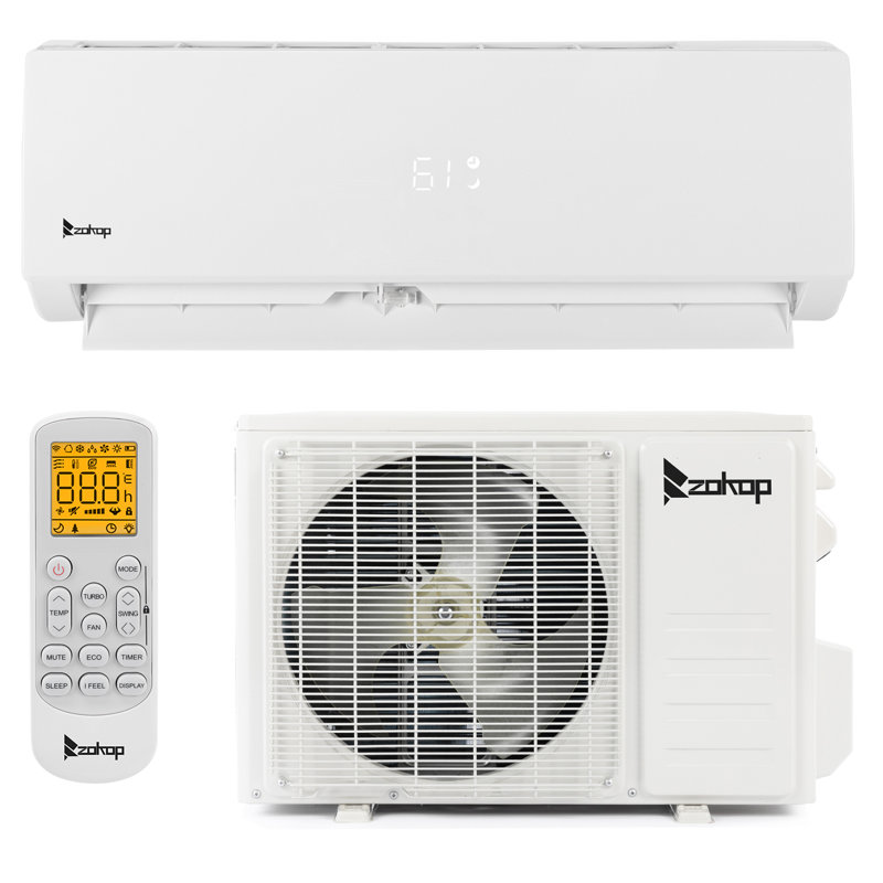 Mini climatiseur à deux blocs sans conduit 18 000 BTU avec chauffage et télécommande
