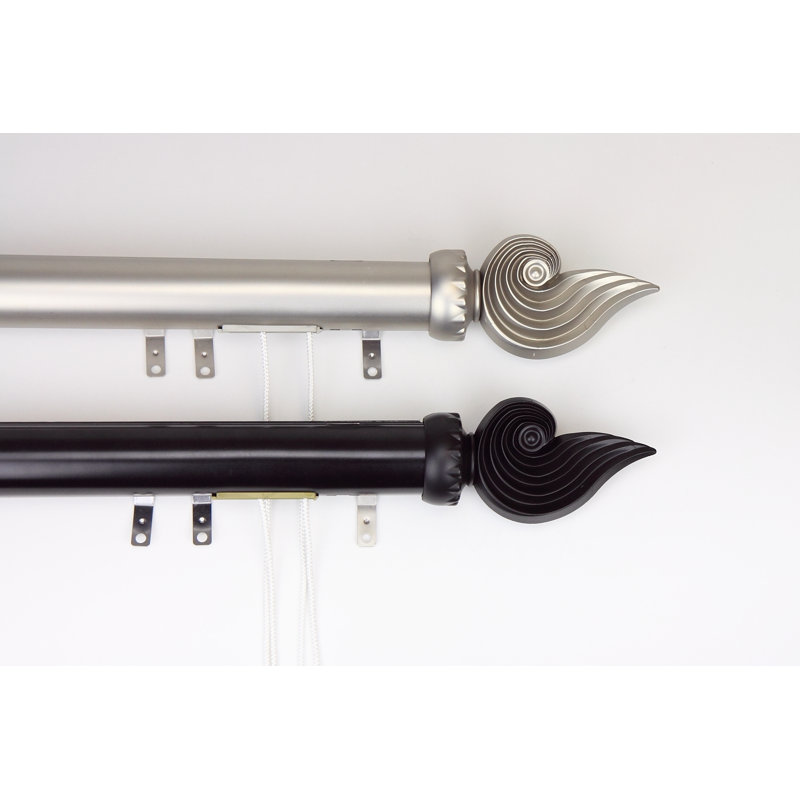 Tringle à rideaux simple Lesher, l 84 po à 156 po, Nickel satiné