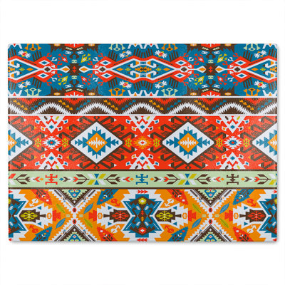 Pattern In Tribal Style Glass Chopping Board