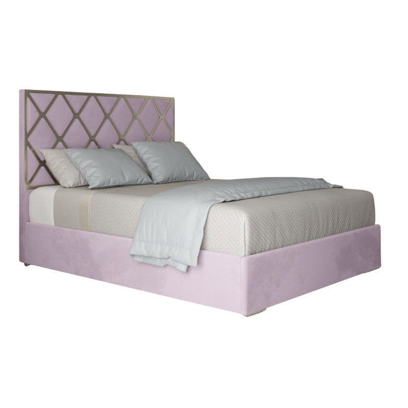 Anatalia Upholstered Bed, Pink, Small Double (4')