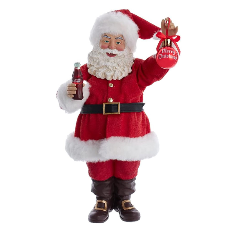 Figurine de Noël en résine Kurt Adler, décoration de père Noël Coca-Cola, 9,5 po