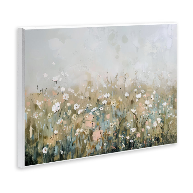 Plaque murale Pastel Meadow Wildflowers, design par Elara Yasna, H 10 po x l 15 po