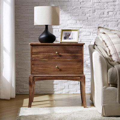 Einav 28'' H  Transitional Solid Wood Nightstand with Built-in Outlet
