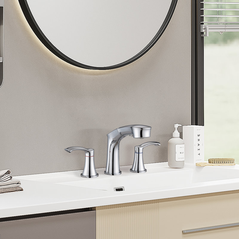 Robinet de salle de bain à large entraxe, Chrome