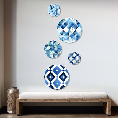 Dafny - Ensemble d'art mural moderne géométrique rond de 5