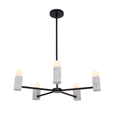 Lustre noir Quadra 5 LT Kalco