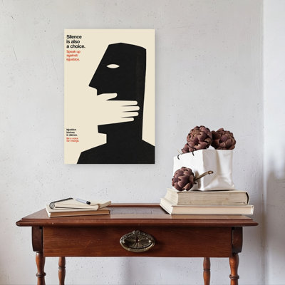 Voix silencieuse abstraite, art mural minimaliste