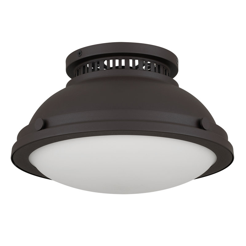 1-Light 11-in Dark Bronze Flush Mount