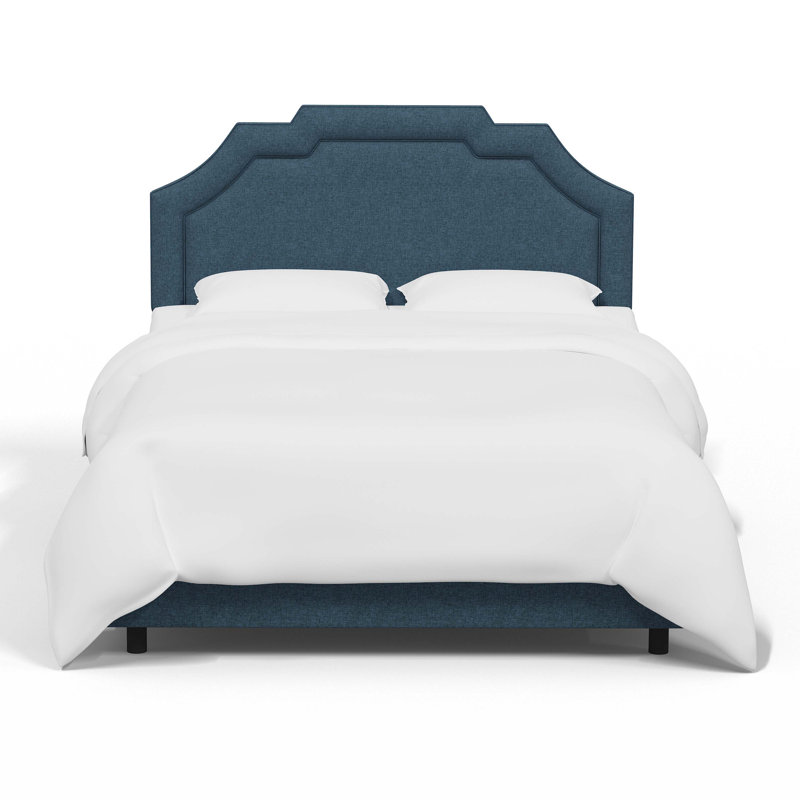 Aleanah Upholstered Standard Bed, Zuma Navy Textured Linen, Full