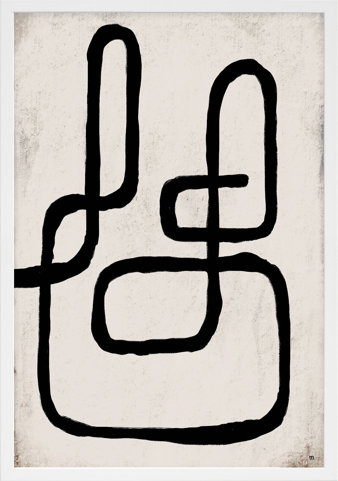 Linework 1 by StudioM, 50" H x 35" W x 1.25" D, White Framed Paper