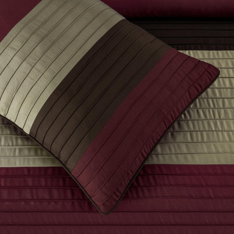 Full Burgundy Coffee Brown Microfiber Bed in a Bag Set