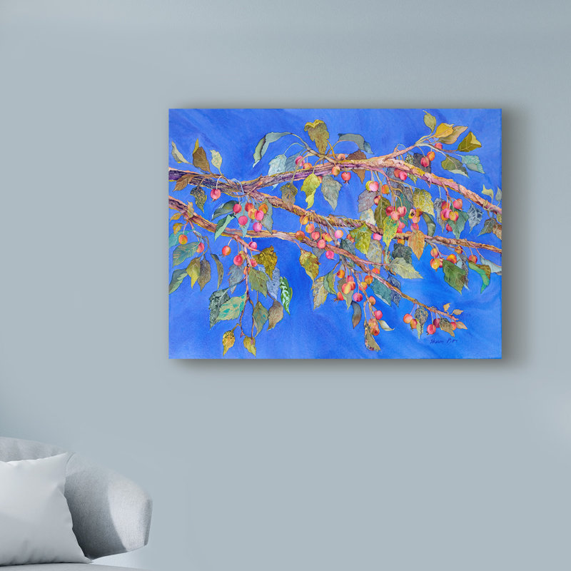 «Crab Apple in Tree», reproduction de peinture acrylique sur toile tendue, H 18 po x l 24 po x P 2 po