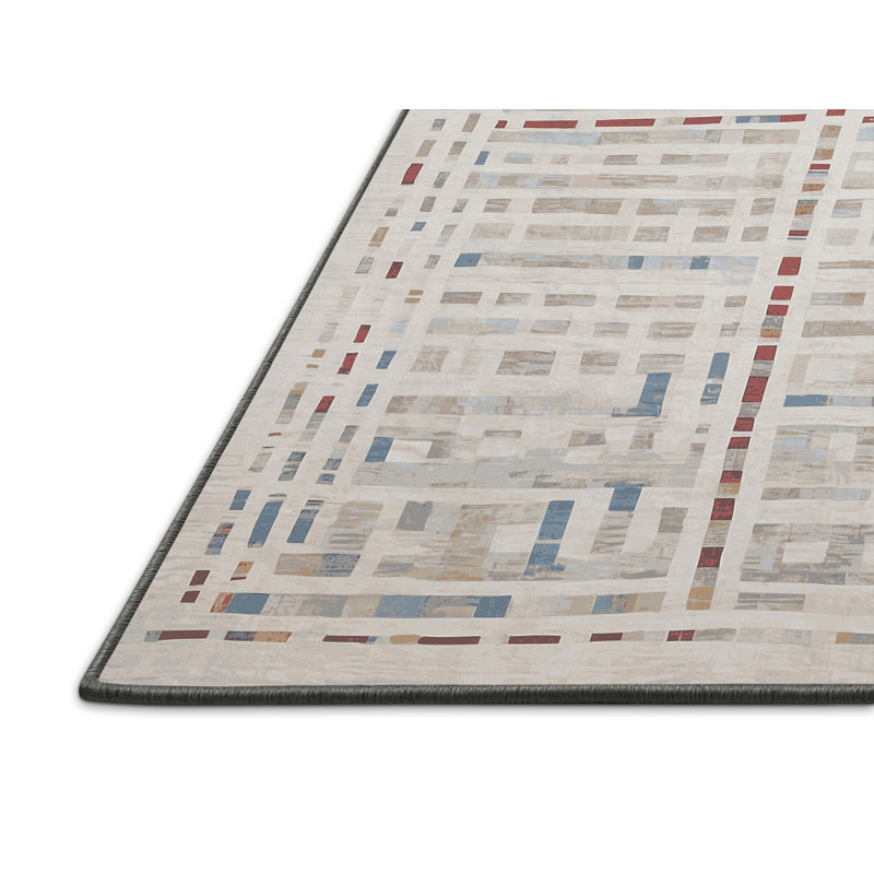Tapis gris soyeux et moelleux, Carré 6 pi