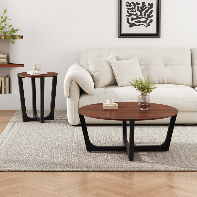 Table basse en bois avec pieds croisés