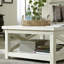 Table basse Seaside Lodge - Finition blanc cassé intemporel avec charme rustique