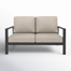 Townsend 55'' Powder Coated Aluminum Outdoor Loveseat with Sunbrella® Cushions