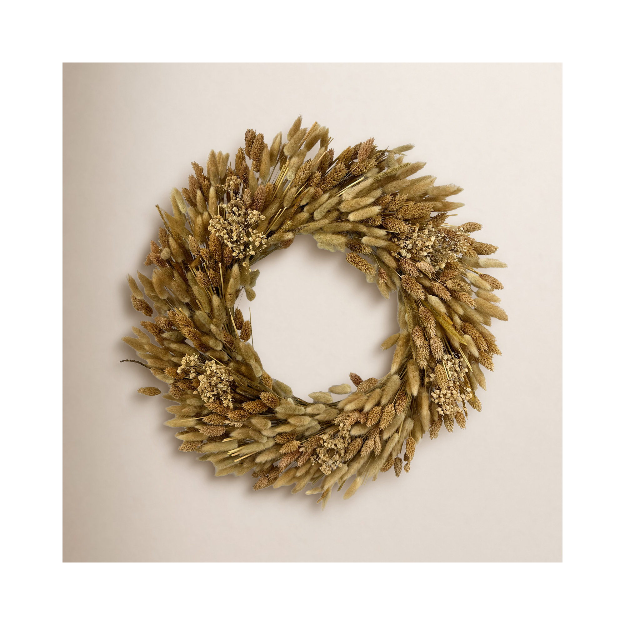21'' Preserved Wheat Fall Wreath, Brown