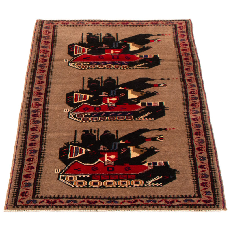 Tapis brun de guerre Largeros 2 pi 11 po x 4 pi 7 po