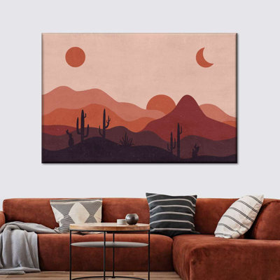 «Desert Boho Abstract Landscape», reproduction sur toile
