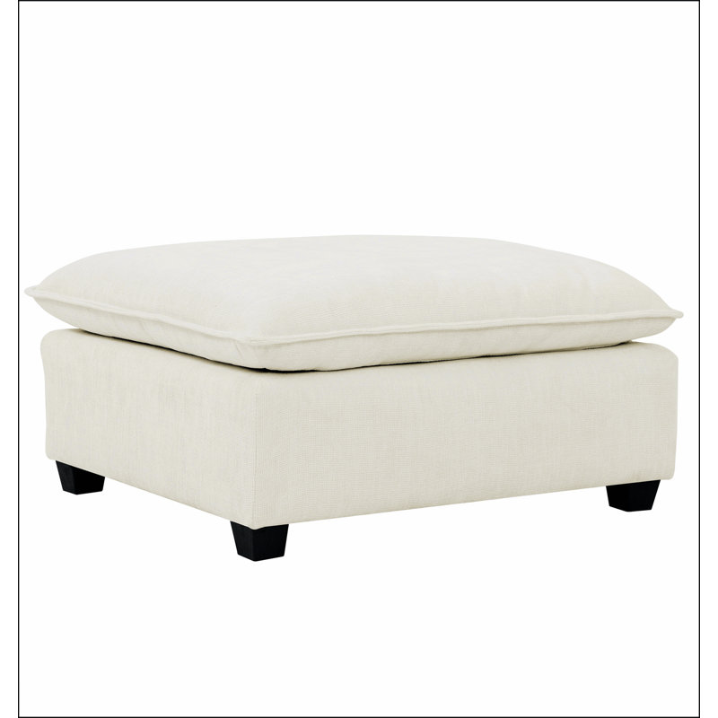 Repose-pieds modulaire contemporain en tissu Lin