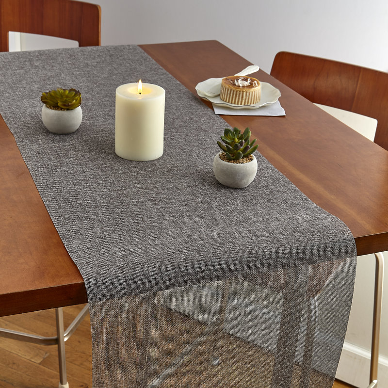 Chemin de table tissé Boucher, 12, Gris