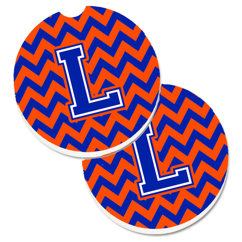 Sous-verre pour voiture, L, Bleu / Orange