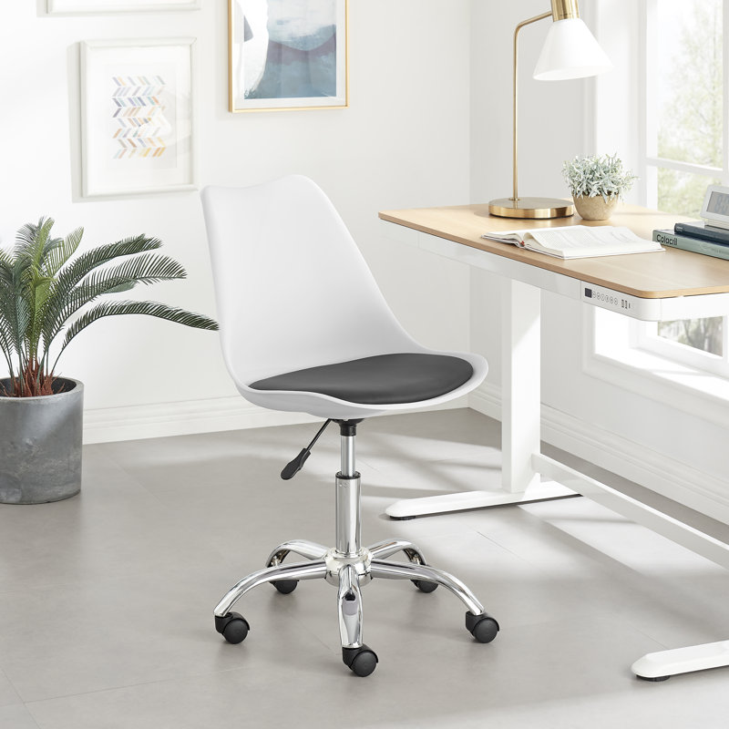 Kodan Simple Home Office Desk Chair - Scandi Chic Design, White