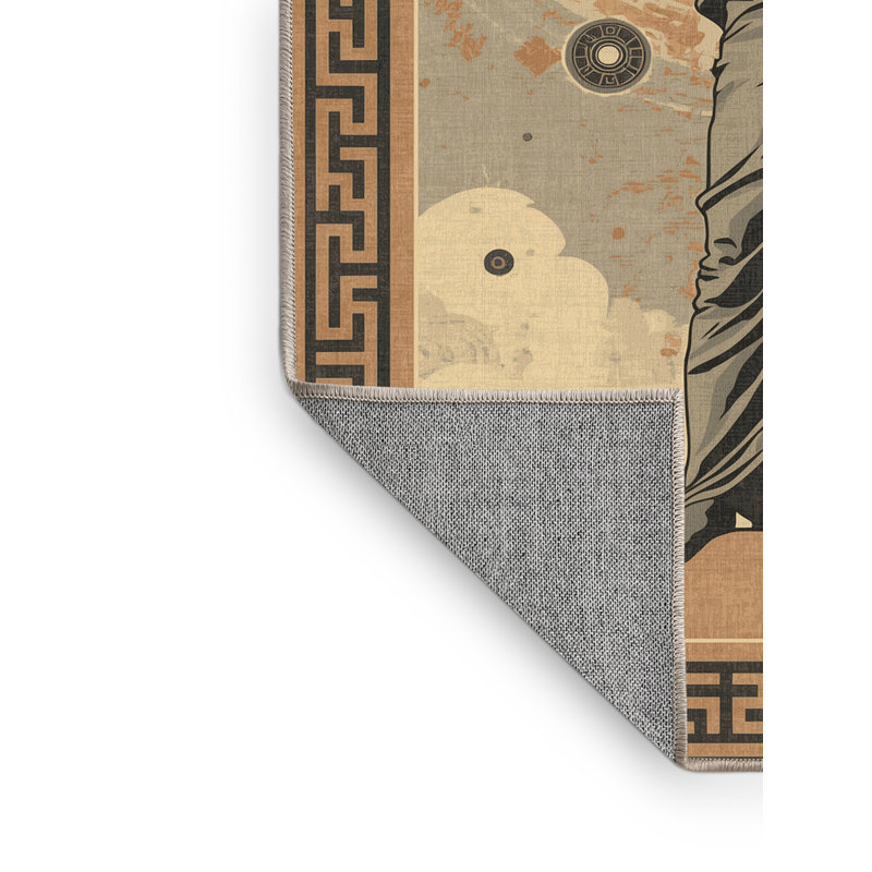 Tapis oriental brun classique lavable à la machine Hamilton Atlas, 3 X 5